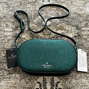 NEW KATE SPADE New York Glimmer Oval Crossbody Purse Teal